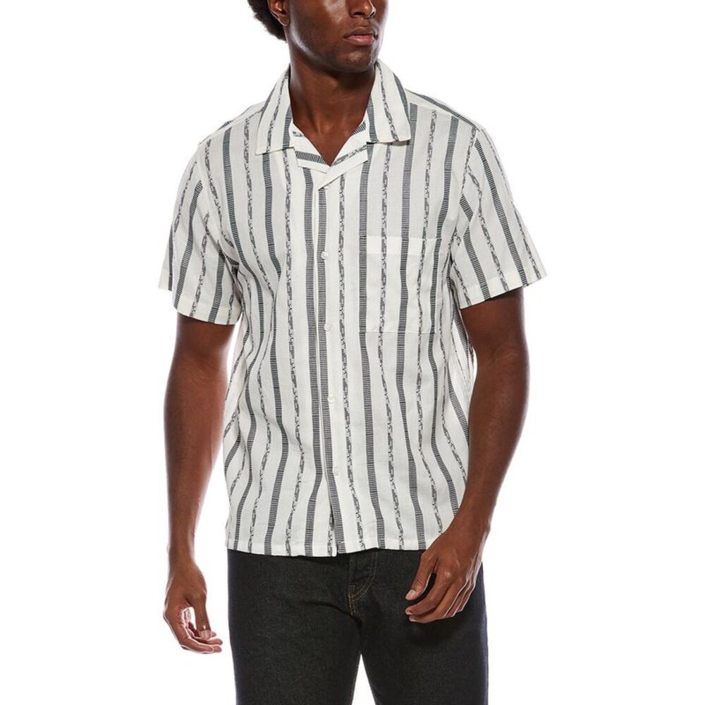Slate & Stone Mens  Camp Collar Shirt, Black